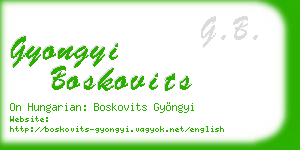 gyongyi boskovits business card